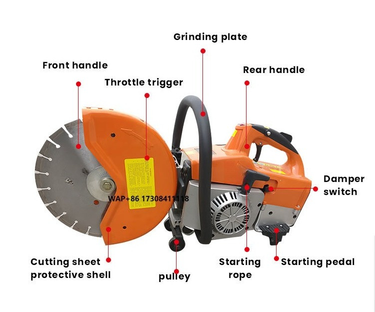 Electric Concrete Cutter - Beton Road Snijmachine Asfalt Handheld Motor
